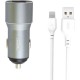 Зарядний пристрій XO TZ09 2.4A/2 USB + cable lightning Grey (XO-TZ09L-GR)