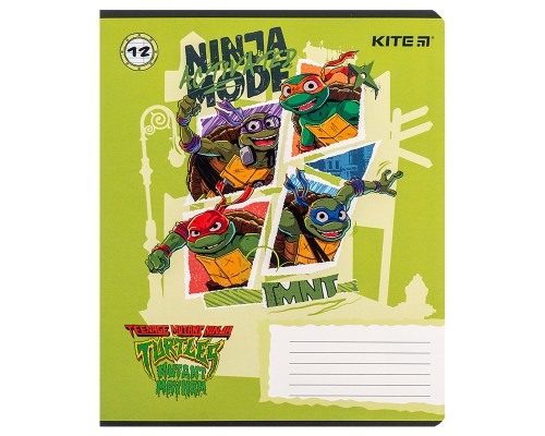 Зошит Kite Ninja Turtles, 12 аркушів, лінія (NT24-234)