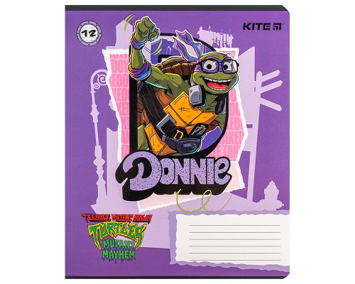 Зошит Kite Ninja Turtles, 12 аркушів, лінія (NT24-234)