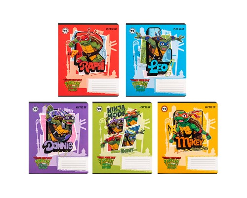 Зошит Kite Ninja Turtles, 12 аркушів, лінія (NT24-234)