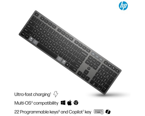 Клавіатура HP 720 Multi-Device Rechargeable Wireless/Bluetooth UA Black (9T5B1AA)