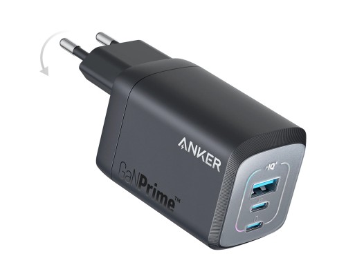 Зарядний пристрій Anker GaNPrime 67W 2xUSB-C PD + 1xUSB-A Black (A2669313)