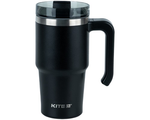 Термокружка Kite з ручкою 600 мл чорна (K24-1207-1)