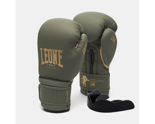Боксерські рукавички Leone GN059G Military Edition Green 12 унцій (GN059G_Green_12oz)