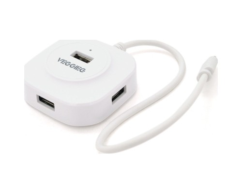 Концентратор VEGGIEG USB-C 4xUSB 2.0 0.2m white (YT-TC-V-C242)