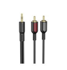 Кабель мультимедійний 3.5mm M to 2xRCA M 1.5m black BOROFONE (Borofone BL11)