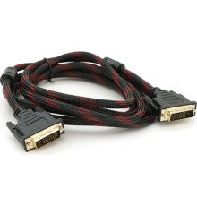 Кабель мультимедійний DVI M to DVI M 3.0m 24+1pin black/red Merlion (YT-DVI(M)/(M)NY/RD-3.0m)