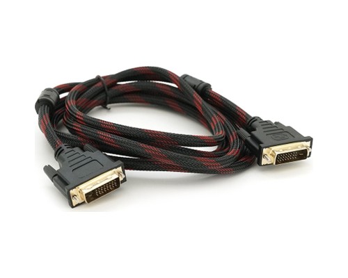 Кабель мультимедійний DVI M to DVI M 3.0m 24+1pin black/red Merlion (YT-DVI(M)/(M)NY/RD-3.0m)