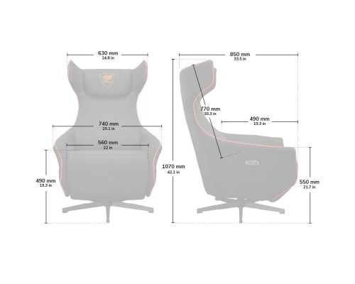 Крісло ігрове Cougar Magus Gray (MAGUS Gray)