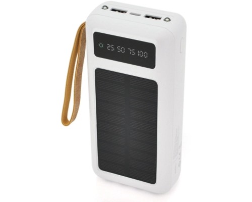 Батарея універсальна ACL 30000mAh, SOLAR, Type-C/Lighting/Micro/USB, White (PW-61)