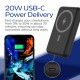 Батарея універсальна Energizer Magnetic Wireless 10000mAh 22.5W PD USB-A, USB-C In/Out, Black (QM10002PQ)