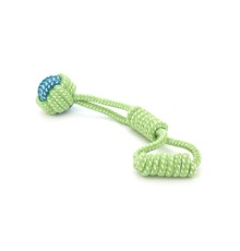 Іграшка для собак Voltronic Мотузка-апорт із вузлами форма кулі 6х27 см зелено-синя (YT41106)