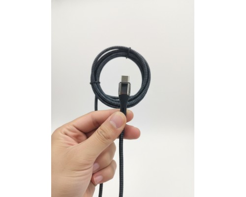 Дата кабель USB-C to USB-C 1.5m 5A 100W Quick Charge magnetic black BeCover (714555)