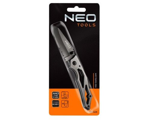 Ніж Neo Tools складаний з фiксатором, титановий (63-025)