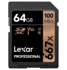 Карта пам'яті Lexar 64GB SDXC class 10 UHS-I U3 V30 667x Professional (LSD0667064G-BNNNG)