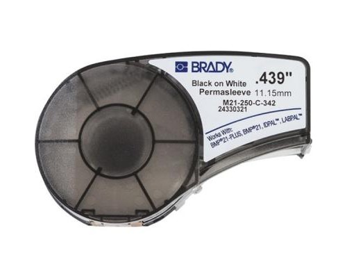 Етикетка Brady термозбіжна трубка, 2.39 - 5.46 мм, Black on White (M21-250-C-342)