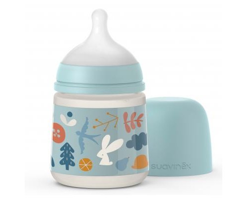 Пляшечка для годування Suavinex Лісові історії 150 мл. блакитна (307019)