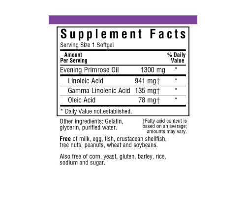 Трави Bluebonnet Nutrition Масло Примули Вечірньої 1300 мг, 60 желатинових капсул (BLB0921)