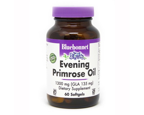 Трави Bluebonnet Nutrition Масло Примули Вечірньої 1300 мг, 60 желатинових капсул (BLB0921)