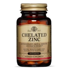 Мінерали Solgar Цинк хелат, Chelated Zinc, 100 таблеток (SOL00800)