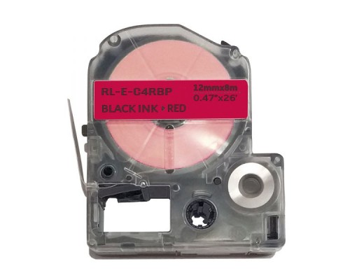 Стрічка для принтера етикеток UKRMARK RL-E-C4RBP-BK/RE, аналог LC4RBP. 12 мм х 8 м (900263)
