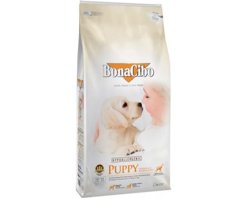 Сухий корм для собак BonaCibo Puppy Chicken&Rice with Anchovy 15 кг (BC405703)