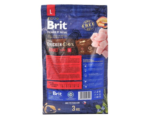 Сухий корм для собак Brit Premium Dog Adult L 3 кг (8595602526444)