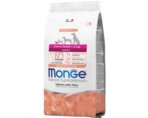 Сухий корм для собак Monge Extra Small Adult Salm/Rice зі смаком лосося 800 г (8009470011457)