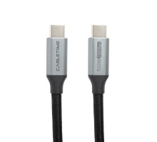 Дата кабель USB-C to USB-C 1.0m 10Gbps, 100W, 20V/ 5A, 4K/ 60HZ USB3.1 PowerPlant (CA913312)