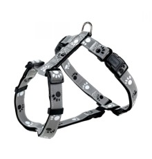 Шлея для собак Trixie Silver Reflect з лапами M-L 50-75 см/25 мм сіра (4011905122335)