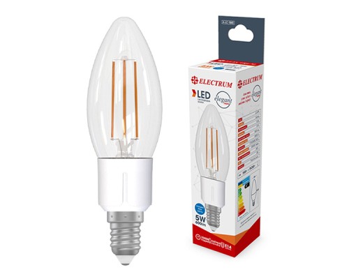 Лампочка Electrum C37 5W GL LC- 4FP Е14 4000K (A-LC-1880)