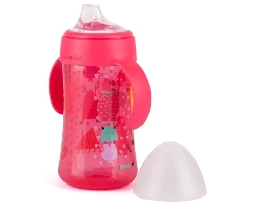 Поїльник-непроливайка Suavinex Історії маленьких монстрів 270 мл рож (303615)