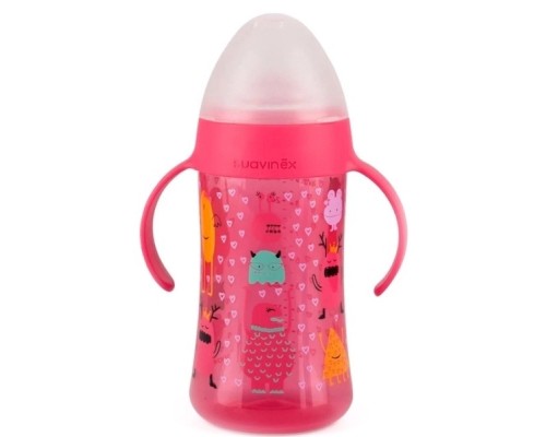 Поїльник-непроливайка Suavinex Історії маленьких монстрів 270 мл рож (303615)