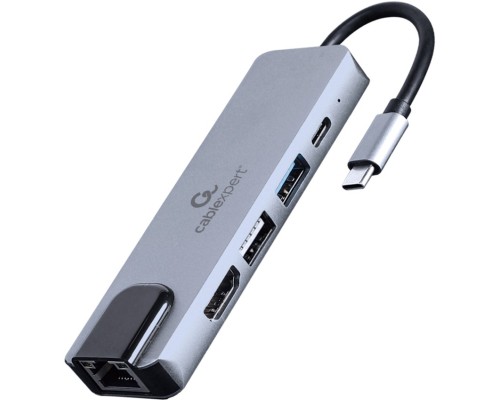 Концентратор Cablexpert USB-C 5-in-1 (hub/HDMI/PD/LAN) (A-CM-COMBO5-04) Концентратор Cablexpert USB-C 5-in-1 (hub/HDMI/PD/LAN) (A-CM-COMBO5-04)