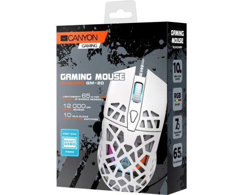Мишка Canyon Puncher GM-20 USB White (CND-SGM20W)