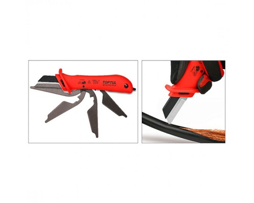 Ніж монтажний Toptul для зняття ізоляції з п'ятою 1000V VDE (SFAC5018V4)