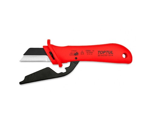 Ніж монтажний Toptul для зняття ізоляції з п'ятою 1000V VDE (SFAC5018V4)