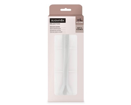 Набір дитячого посуду Suavinex Colour Essence ложка силіконова, сіра (401531)