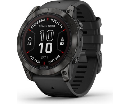 Смарт-годинник Garmin fenix 7X Pro Saph Solar, Carbon Gray Ti w/Black Band, GPS (010-02778-11)