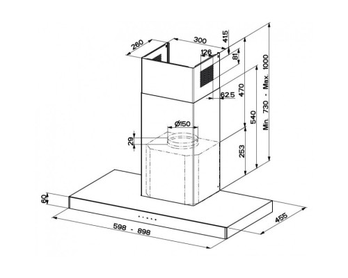 Витяжка кухонна Faber Stilo Glass Smart X/V A90 (325.0617.016)