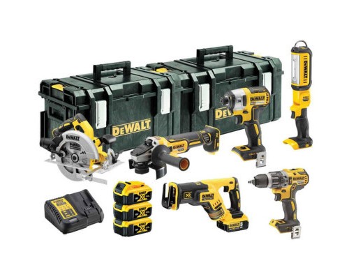 Набір електроіструментів DeWALT 6 од., 3*5Ah, 2 кейси TOUGH SYSTEM (DCK623P3)