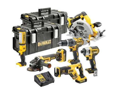 Набір електроіструментів DeWALT 6 од., 3*5Ah, 2 кейси TOUGH SYSTEM (DCK623P3)