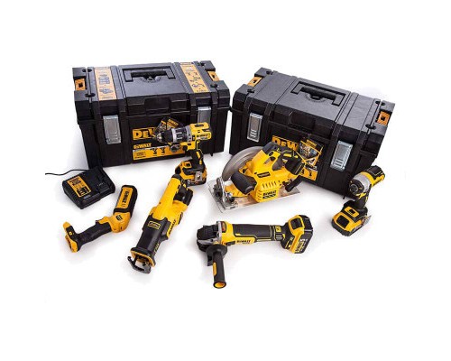Набір електроіструментів DeWALT 6 од., 3*5Ah, 2 кейси TOUGH SYSTEM (DCK623P3)