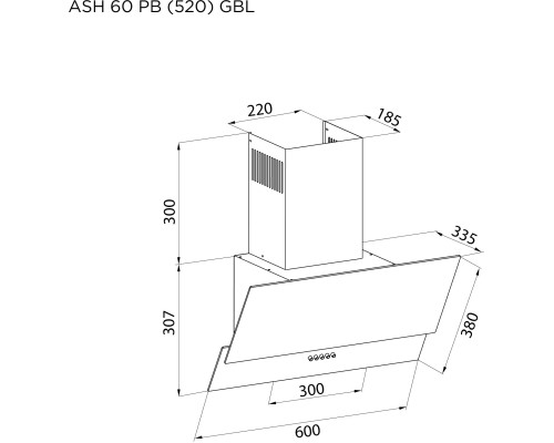 Витяжка кухонна Pyramida ASH 60 PB (520) GBL