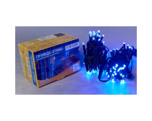 Гірлянда Delux String 100LED IP44 EN 10 м Синій/чорний (90016605)