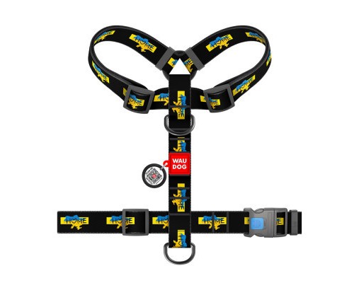 Шлея для собак WAUDOG Nylon анатомічна H-подібна з QR-паспортом 