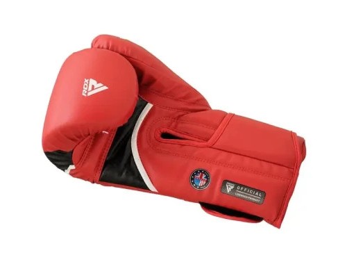 Боксерські рукавички RDX Aura Plus T-17 Red/Black 14 унцій (BGR-T17RB-14OZ+)