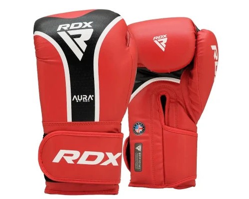Боксерські рукавички RDX Aura Plus T-17 Red/Black 14 унцій (BGR-T17RB-14OZ+)