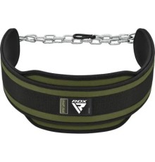 Обважнювач RDX Пояс з ланцюгом T7 Pro Dipping Belt 2 Layer неопреновий Army Green (WDB-T7AG)