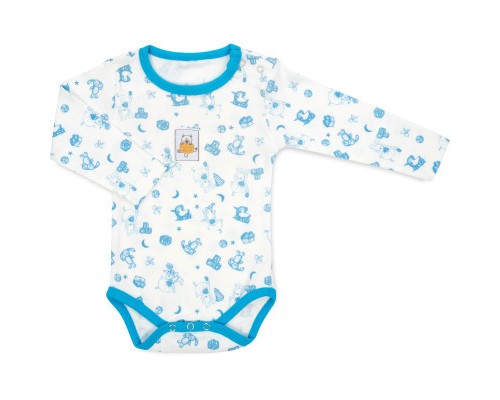 Боді дитяче Breeze з довгим рукавом (1027-74-creamblue)